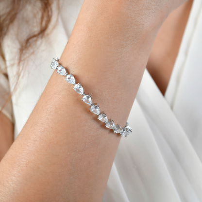 Pear-Shaped Diamond Tennis Bracelet