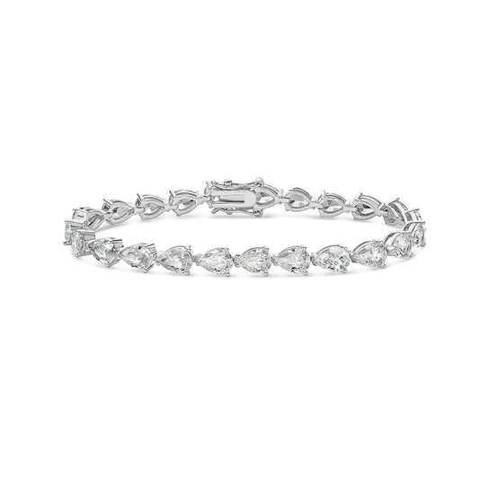 Pear-Shaped Diamond Tennis Bracelet