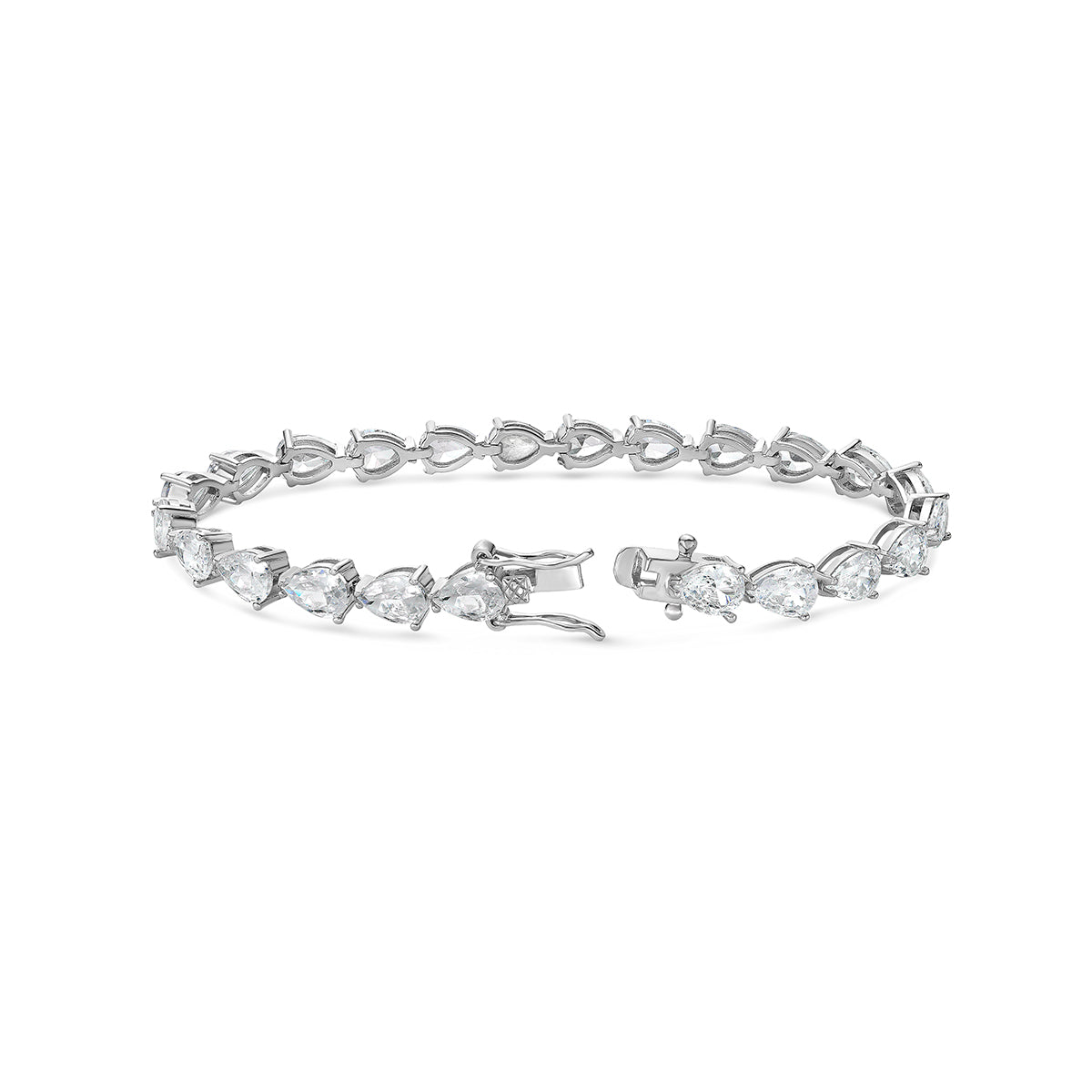 Pear-Shaped Diamond Tennis Bracelet